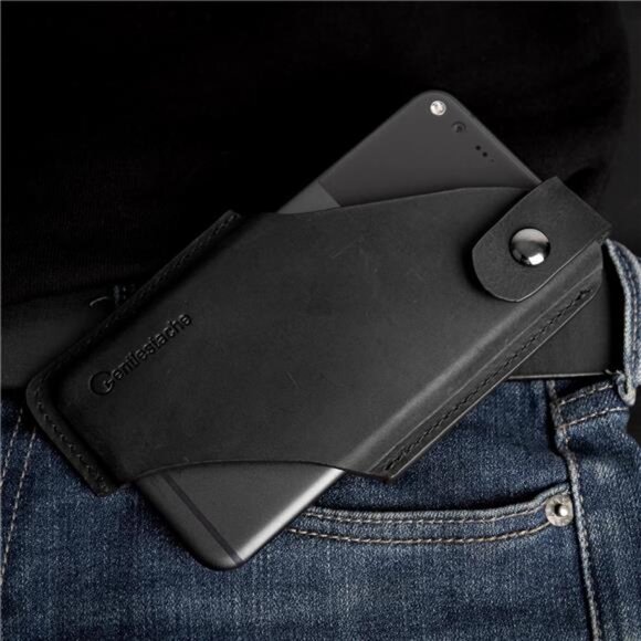 Leather Cell Phone holster with Belt Clip,Leather Phone pouch for iPhone Samsung - Picture 6 of 7
